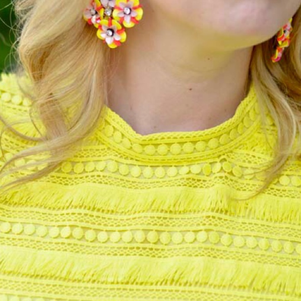 J. Crew Fringy lace dress